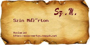 Szin Márton névjegykártya